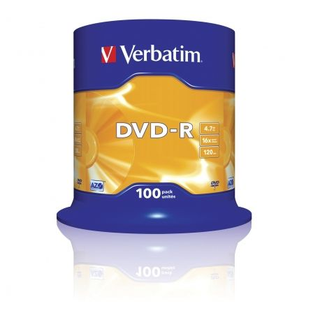 VERBATIM DVD-R 16x 4.7GB TARRINA 100 Unds 43549