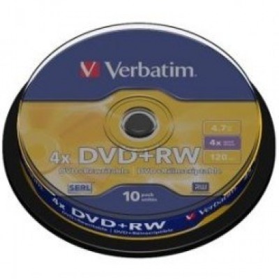 VERBATIM DVD-RW REGRABABLE 4x 4,70 GB TARRINA 10 43552