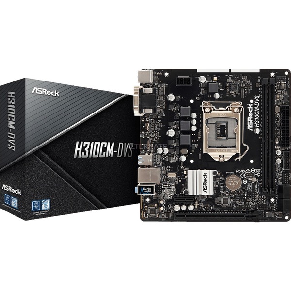 PB ASROCK LGA1151 H310CM-DVS MATX, DDR4x2 2666, USB3.1, SATA3