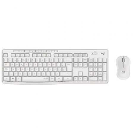 LOGITECH TECLADO Y RATÓN INALÁMBRICOS MK295 BLANCO CRUDO SILENT TOUCH 2.4GHZ ALCANCE 10M NANO RECEPTOR  USB 3*AAA