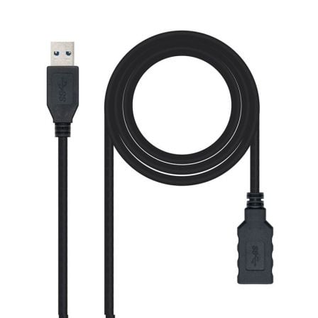 NANOCABLE CABLE USB 3.0 TIPO A/A (ALARGO) M/H 2M NEGRO  10.01.0902-BK