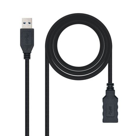 NANOCABLE CABLE USB 3.0 TIPO A/M-A/H NEGRO 1.0 M  10.01.0901-BK