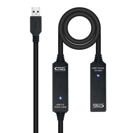 NANOCABLE CABLE USB 3.0 PROLONGADOR CON AMPLIFICADOR A/M-A/H NEGRO 15M