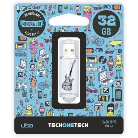 PENDRIVE TECH ONE TECH CRAZY BLACK GUITAR 32GB USB 2.0