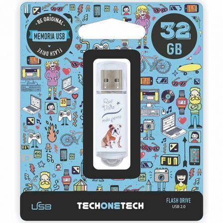 TECH ONE TECH PENDRIVE  32GB  QUE VIDA MAS PERRA USB 2.0