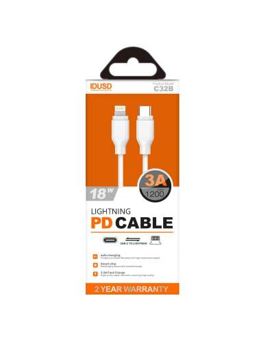 IDUSD CABLE PD TIPO C - LIGHTNING 20W 3A 1,2METROS