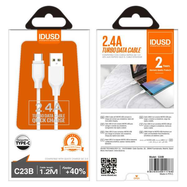 IDUSD Cable Type-C a USB 3A 1.2M