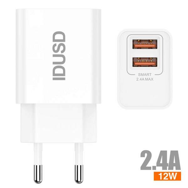CARGADOR SMART CHARGER 2-USB 2.4A 12W