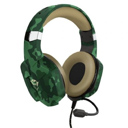 AURICULARES GAMING CON MICRÓFONO TRUST GAMING CARUS GXT 323C/ JACK 3.5/ VERDE CAMUFLAJE