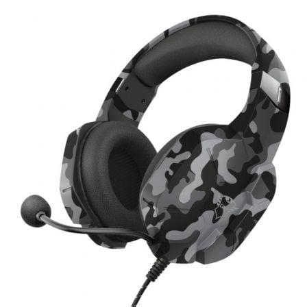 AURICULARES GAMING CON MICRÓFONO TRUST GAMING CARUS GXT 323K/ JACK 3.5/ NEGRO CAMUFLAJE