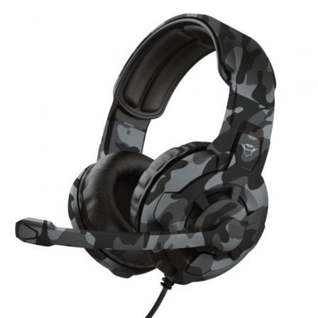 AURICULARES GAMING CON MICRÓFONO TRUST GAMING GXT 411K RADIUS/ JACK 3.5/ NEGRO CAMUFLAJE